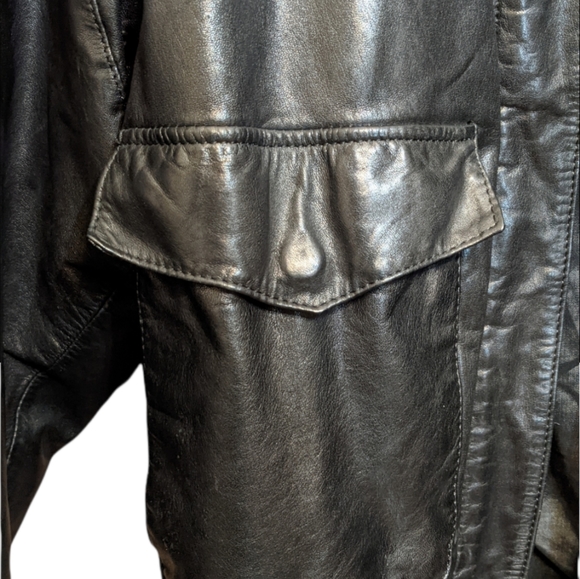 Luis Alvear Womens Soft Leather Jacket Vintage 80s Black Size S Zip Up Biker - Picture 4 of 8
